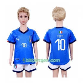 Billige Fotballdrakter Italia Totti 10 Barn 2018 Hjemmedraktsett Kortermet